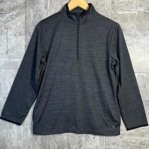 Grey 1/4 zip pullover sweatshirt quick dri kids large 14-16 Xersion